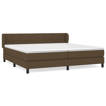 Giroletto a Molle con Materasso Marrone Scuro 200x200cm Tessuto | homemem39