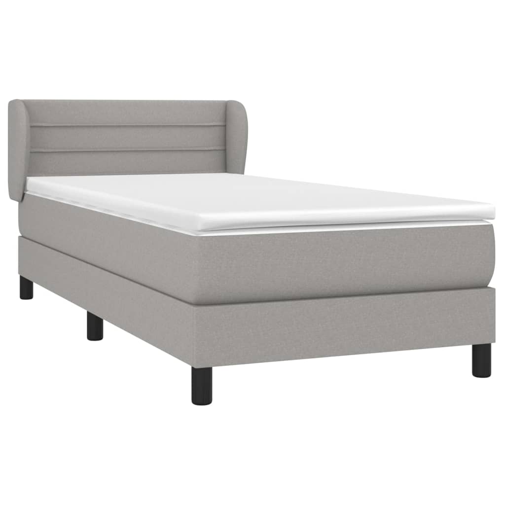 Giroletto a Molle con Materasso Grigio Chiaro 80x200 cm Tessuto | homemem39