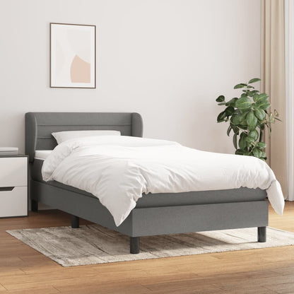 Giroletto a Molle con Materasso Grigio Scuro 80x200 cm Tessuto | homemem39