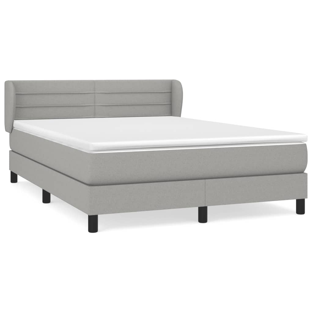 Giroletto a Molle con Materasso Grigio Chiaro 140x190cm Tessuto | homemem39