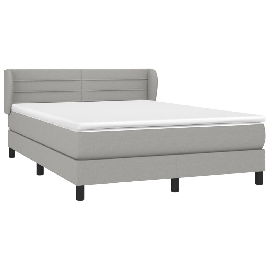 Giroletto a Molle con Materasso Grigio Chiaro 140x190cm Tessuto | homemem39