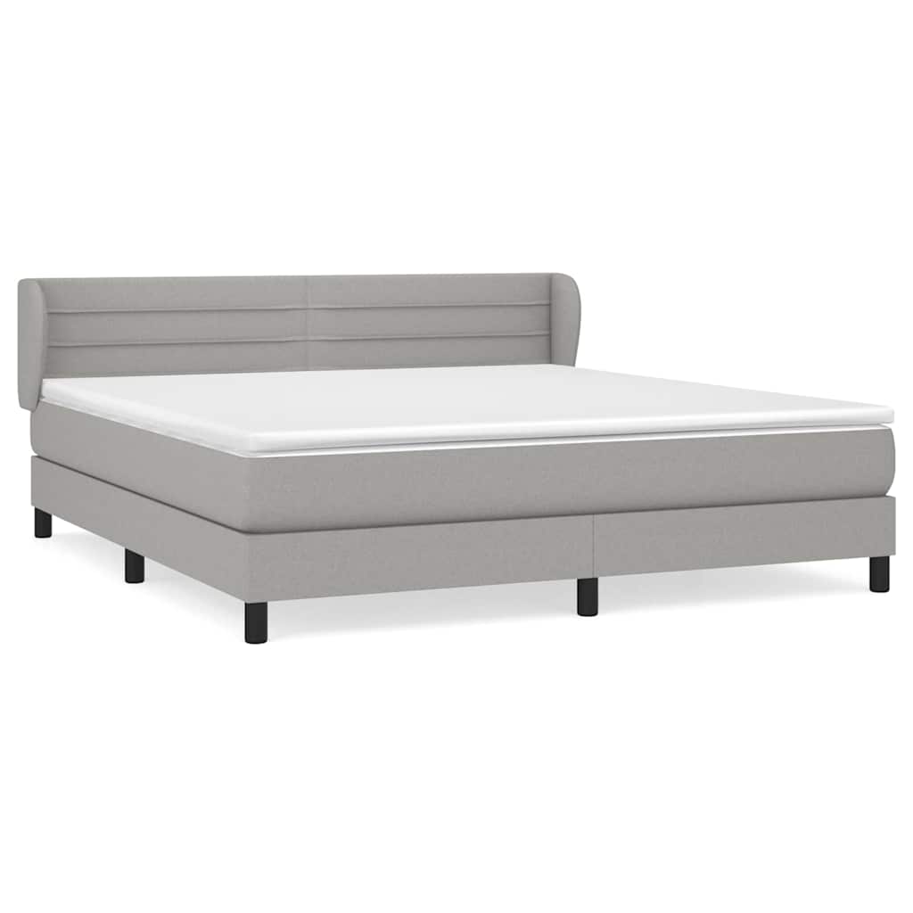 Giroletto a Molle con Materasso Grigio Chiaro160x200 cm Tessuto | homemem39
