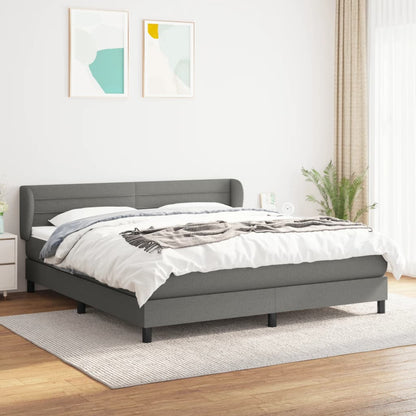 Giroletto a Molle con Materasso Grigio Scuro 160x200 cm Tessuto | homemem39