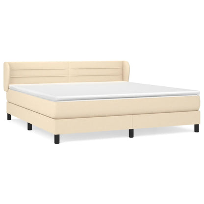 Giroletto a Molle con Materasso Crema 160x200 cm in Tessuto | homemem39