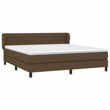 Giroletto a Molle con Materasso Marrone Scuro 180x200cm Tessuto | homemem39