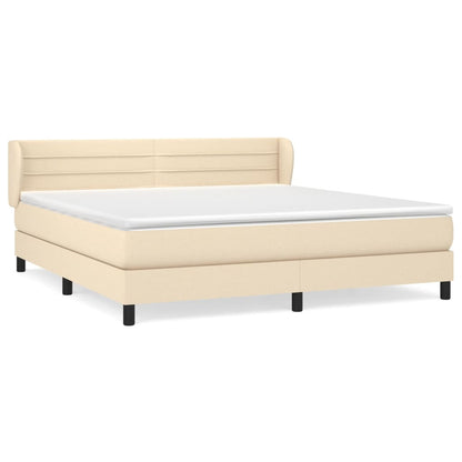 Giroletto a Molle con Materasso Crema 180x200 cm in Tessuto | homemem39