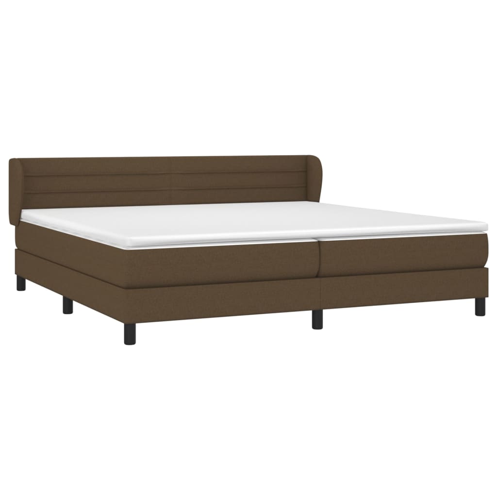 Giroletto a Molle con Materasso Marrone Scuro 200x200cm Tessuto | homemem39