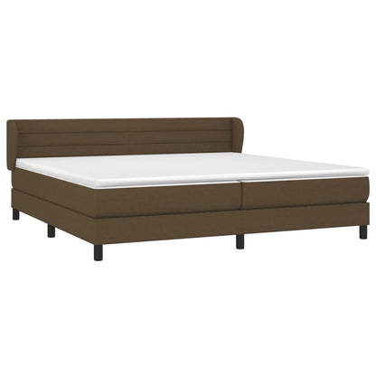 Giroletto a Molle con Materasso Marrone Scuro 200x200cm Tessuto | homemem39