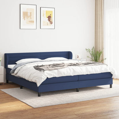 Giroletto a Molle con Materasso Blu 200x200 cm in Tessuto | homemem39