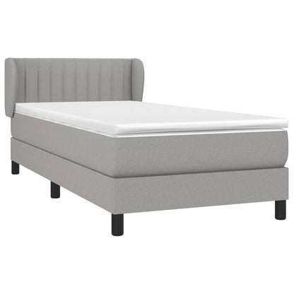 Giroletto a Molle con Materasso Grigio Chiaro 90x190 cm Tessuto | homemem39