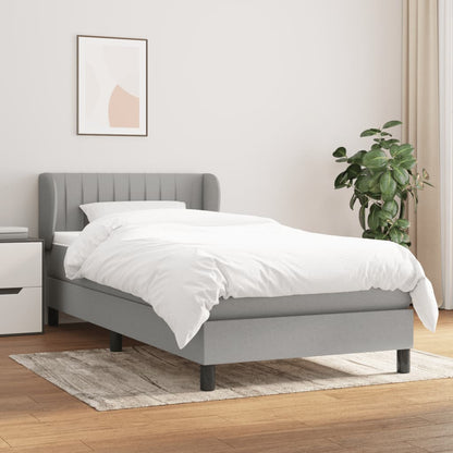 Giroletto a Molle con Materasso Grigio Chiaro 90x190 cm Tessuto | homemem39
