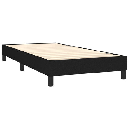 Spring bed frame with black mattress 90x200 cm in fabric