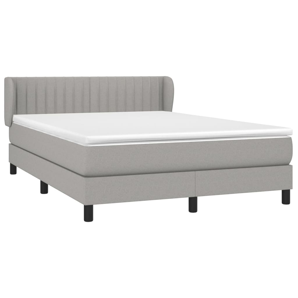 Giroletto a Molle con Materasso Grigio Chiaro 140x190cm Tessuto | homemem39