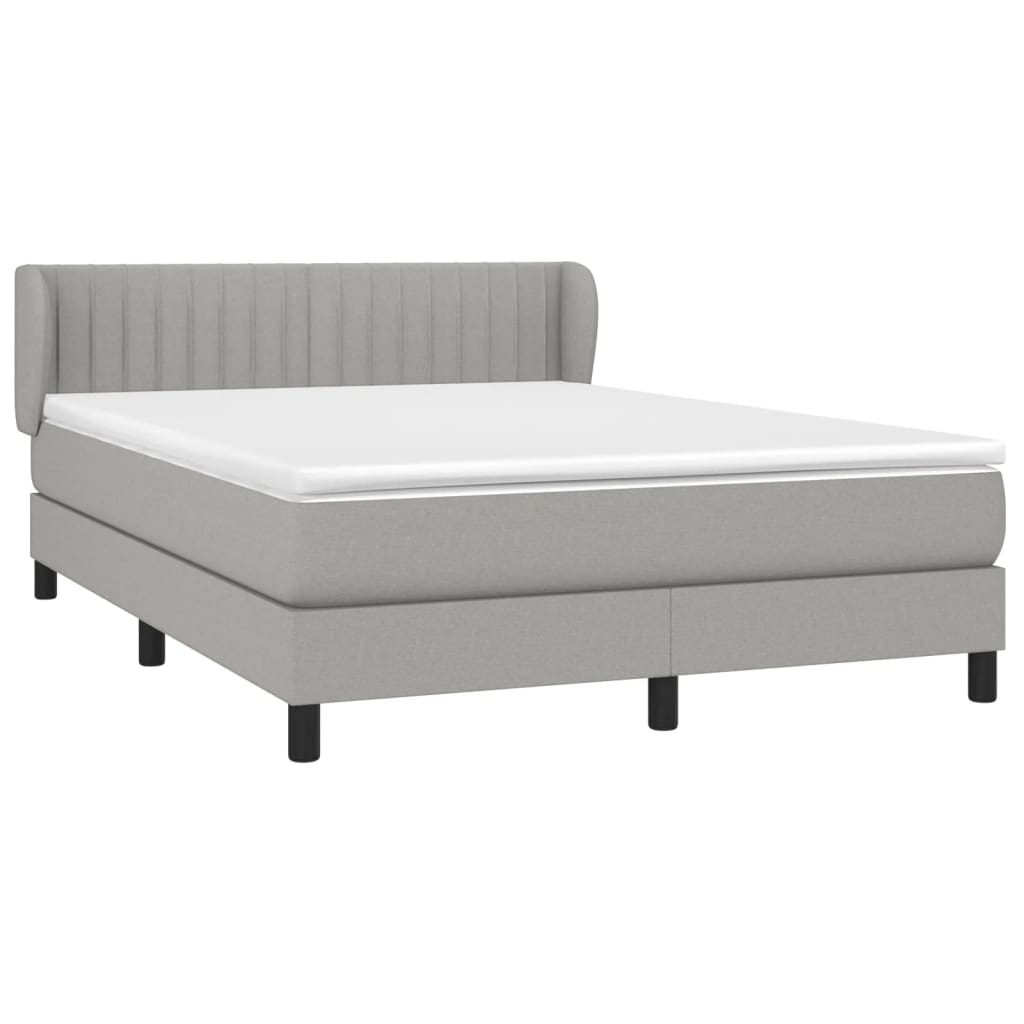 Giroletto a Molle con Materasso Grigio Chiaro 140x200cm Tessuto | homemem39