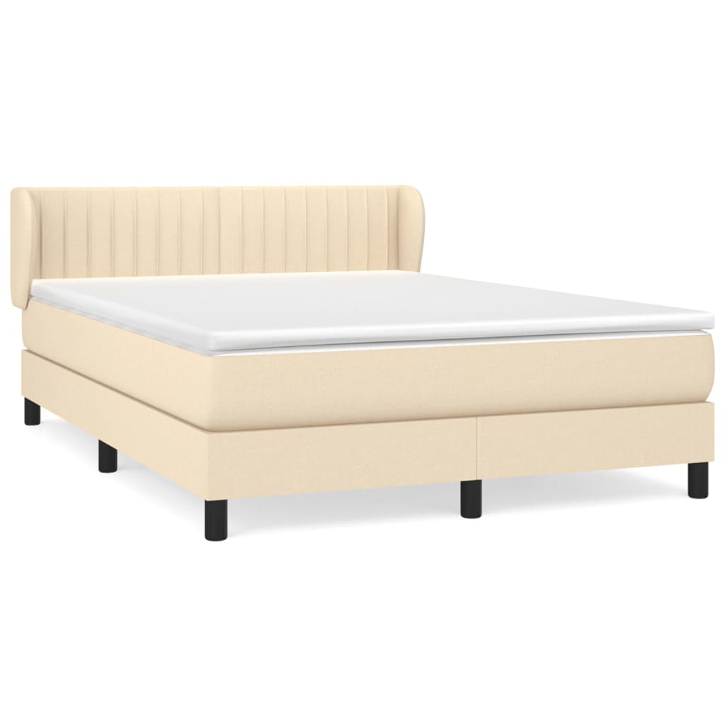 Giroletto a Molle con Materasso Crema 140x200 cm in Tessuto | homemem39