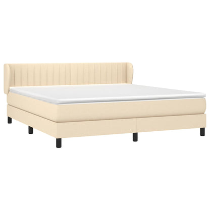 Giroletto a Molle con Materasso Crema 160x200 cm in Tessuto | homemem39