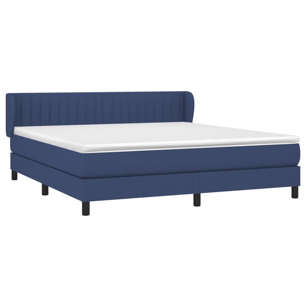 Giroletto a Molle con Materasso Blu 160x200 cm in Tessuto | homemem39