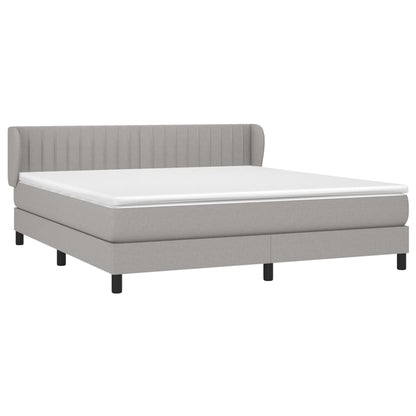 Giroletto a Molle con Materasso Grigio Chiaro180x200 cm Tessuto | homemem39