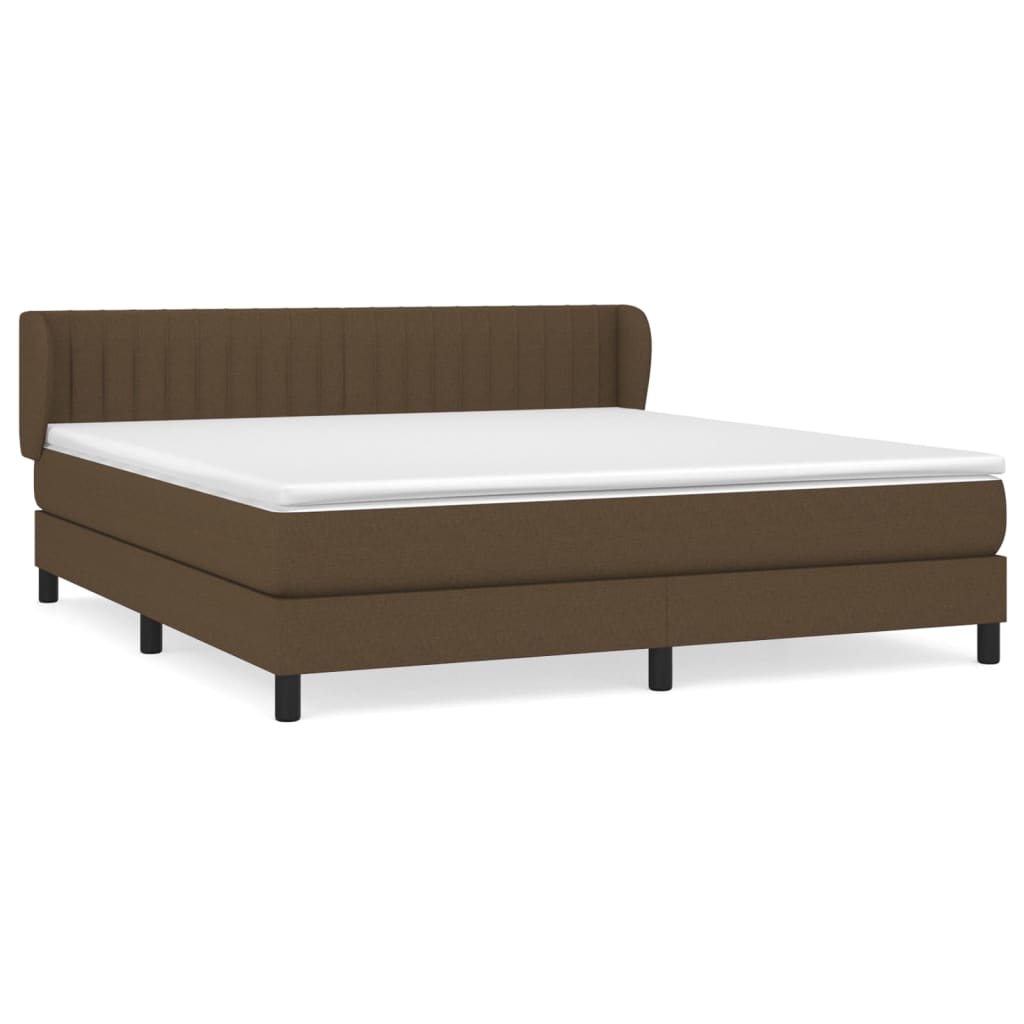 Giroletto a Molle con Materasso Marrone Scuro 180x200cm Tessuto | homemem39
