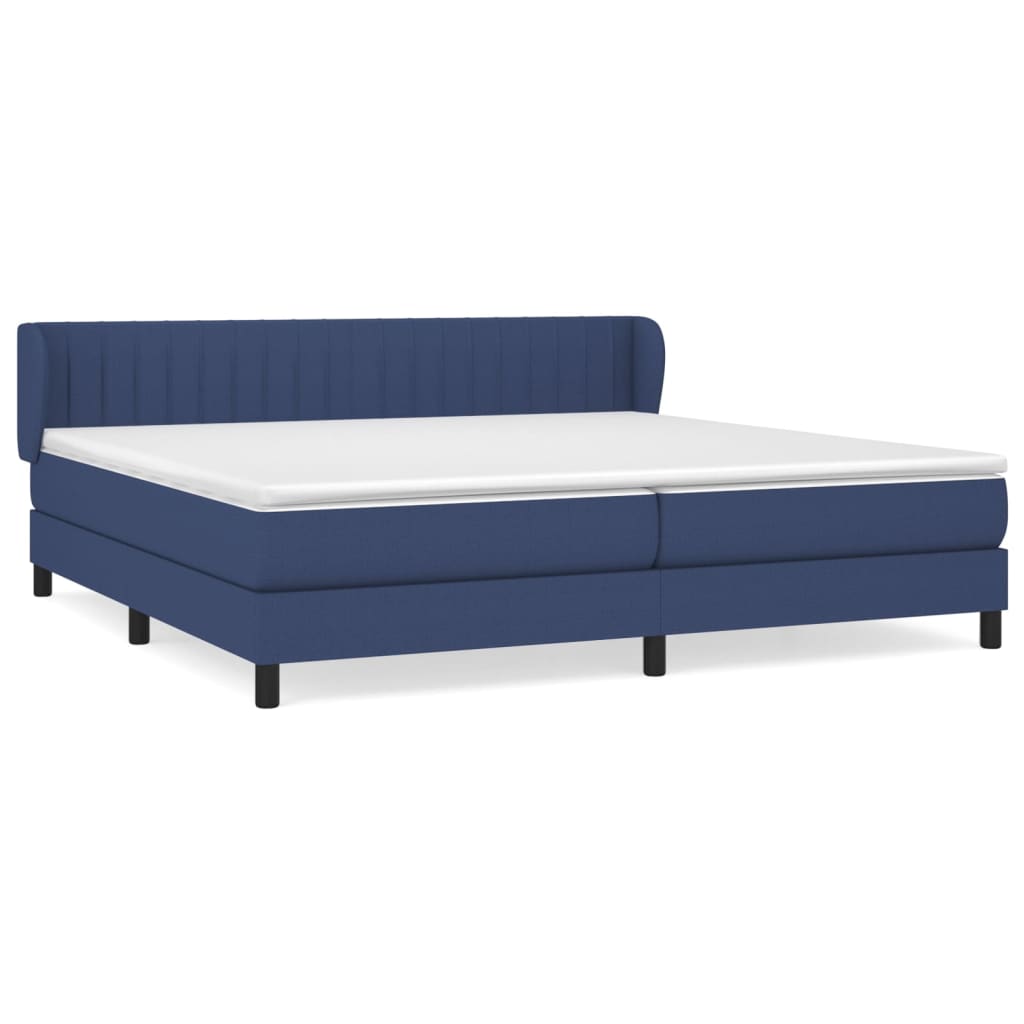 Giroletto a Molle con Materasso Blu 200x200 cm in Tessuto | homemem39