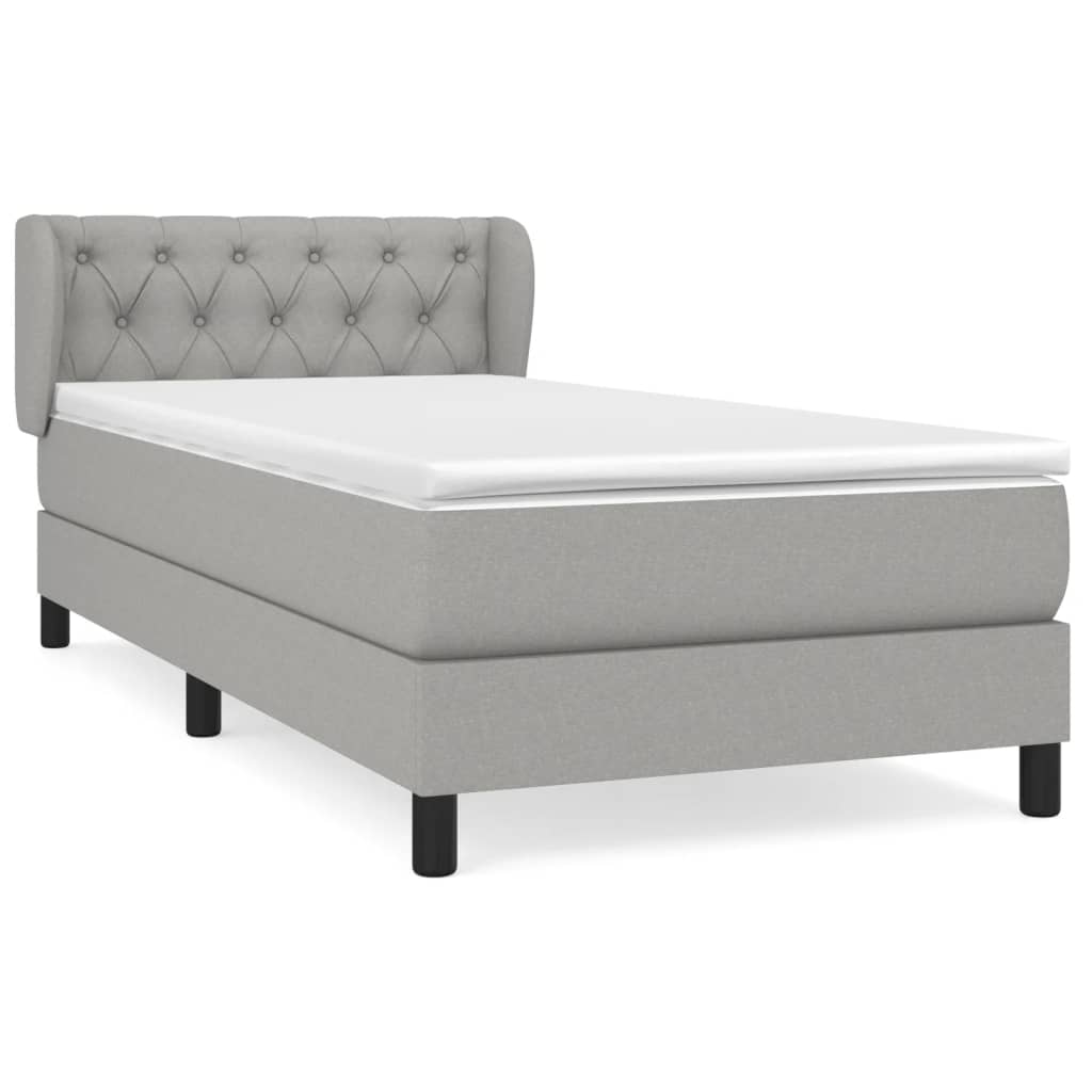 Giroletto a Molle con Materasso Grigio Chiaro 80x200 cm Tessuto | homemem39