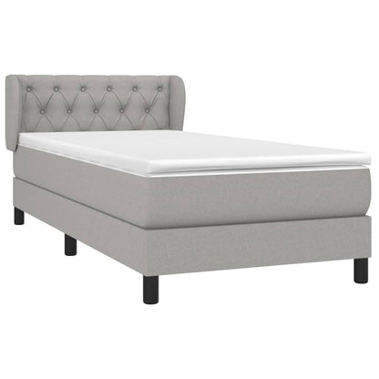 Giroletto a Molle con Materasso Grigio Chiaro 80x200 cm Tessuto | homemem39