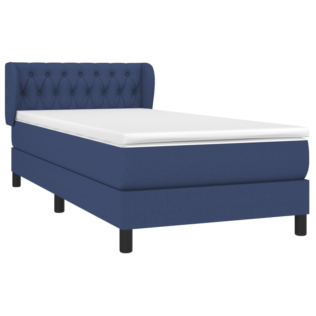 Giroletto a Molle con Materasso Blu 90x190 cm in Tessuto