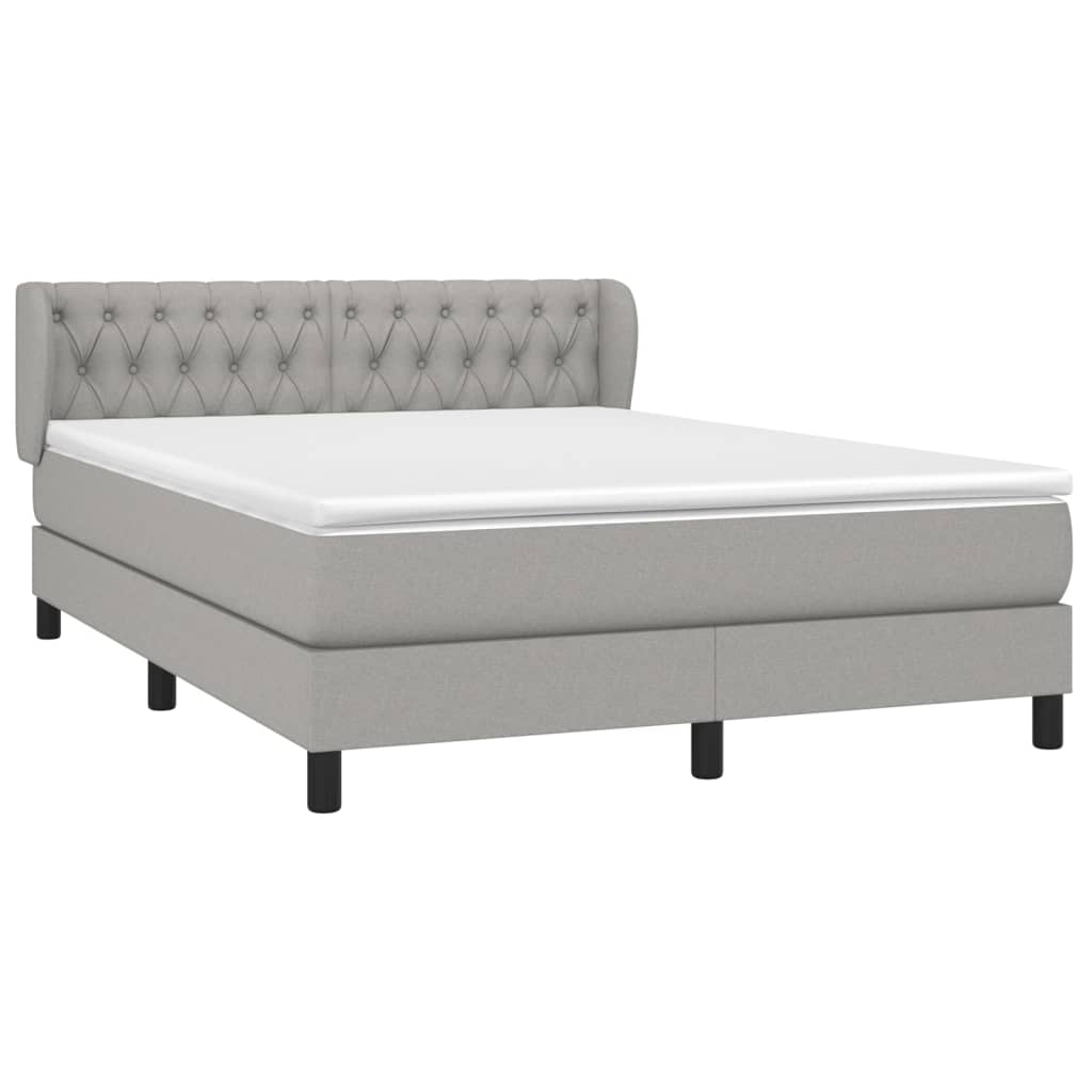 Giroletto a Molle con Materasso Grigio Chiaro 140x200cm Tessuto | homemem39