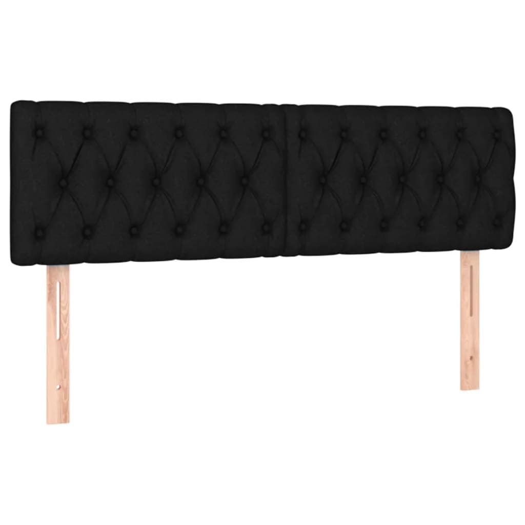 Giroletto a Molle con Materasso Nero 140x200 cm in Tessuto