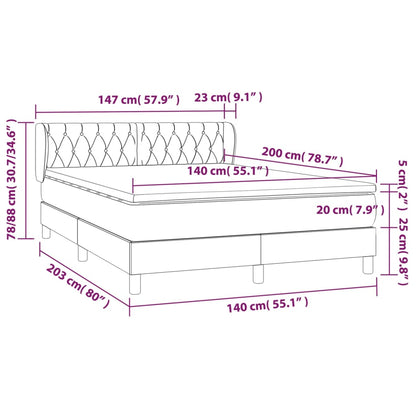 Giroletto a Molle con Materasso Blu 140x200 cm in Tessuto | homemem39