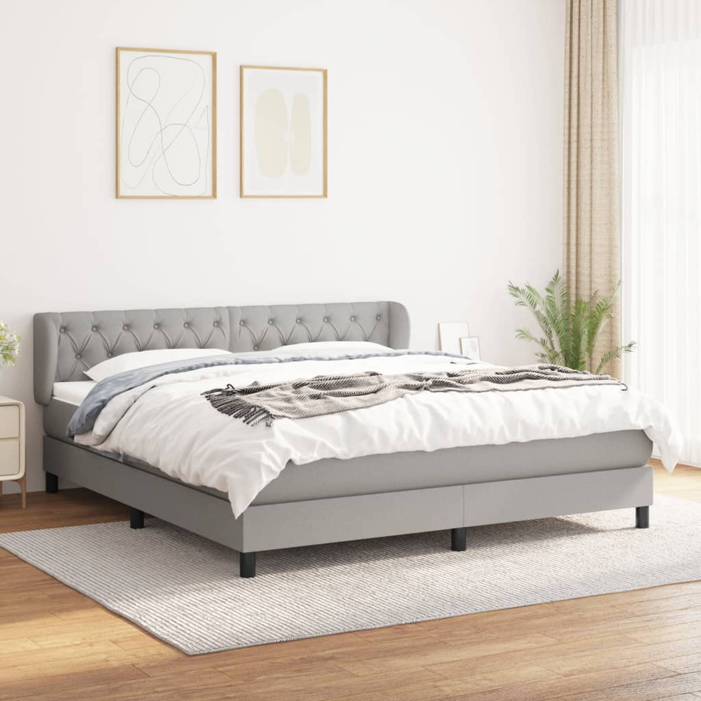 Giroletto a Molle con Materasso Grigio Chiaro160x200 cm Tessuto | homemem39