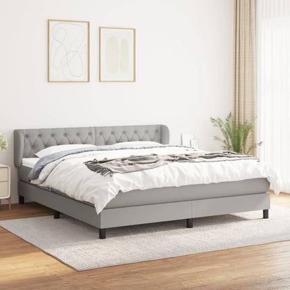 Giroletto a Molle con Materasso Grigio Chiaro160x200 cm Tessuto | homemem39