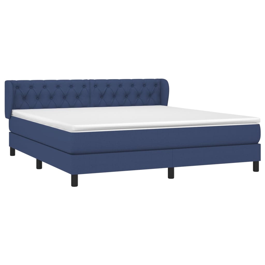 Giroletto a Molle con Materasso Blu 160x200 cm in Tessuto | homemem39