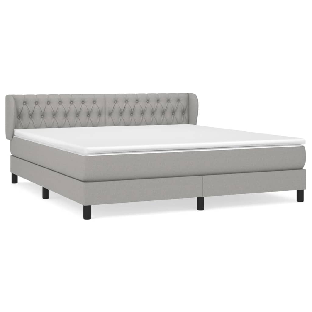 Giroletto a Molle con Materasso Grigio Chiaro180x200 cm Tessuto | homemem39