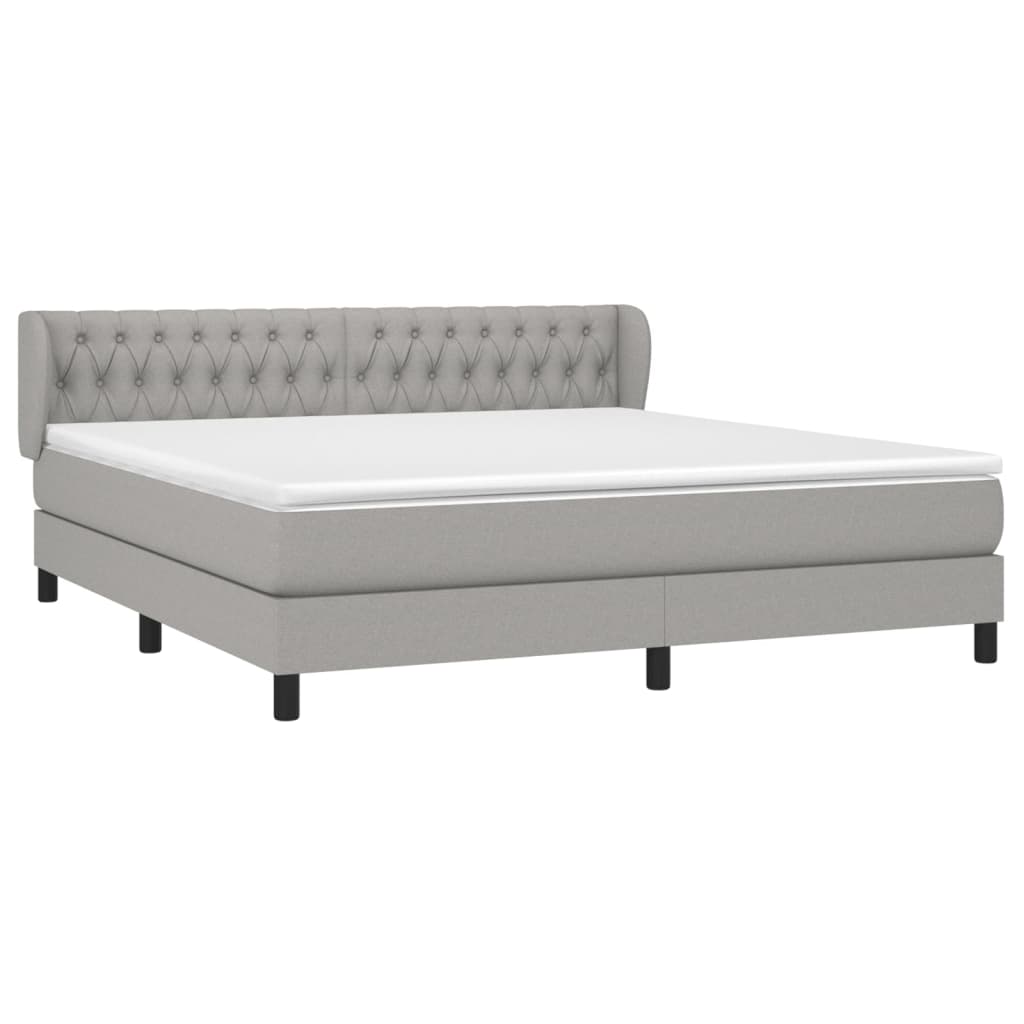 Giroletto a Molle con Materasso Grigio Chiaro180x200 cm Tessuto | homemem39