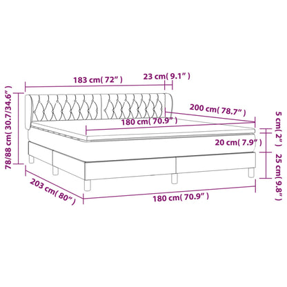 Giroletto a Molle con Materasso Blu 180x200 cm in Tessuto | homemem39