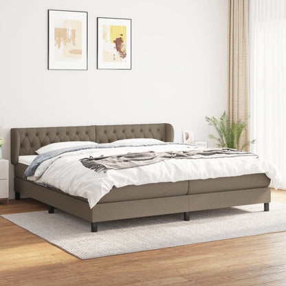 Giroletto a Molle con Materasso Tortora 200x200 cm in Tessuto | homemem39