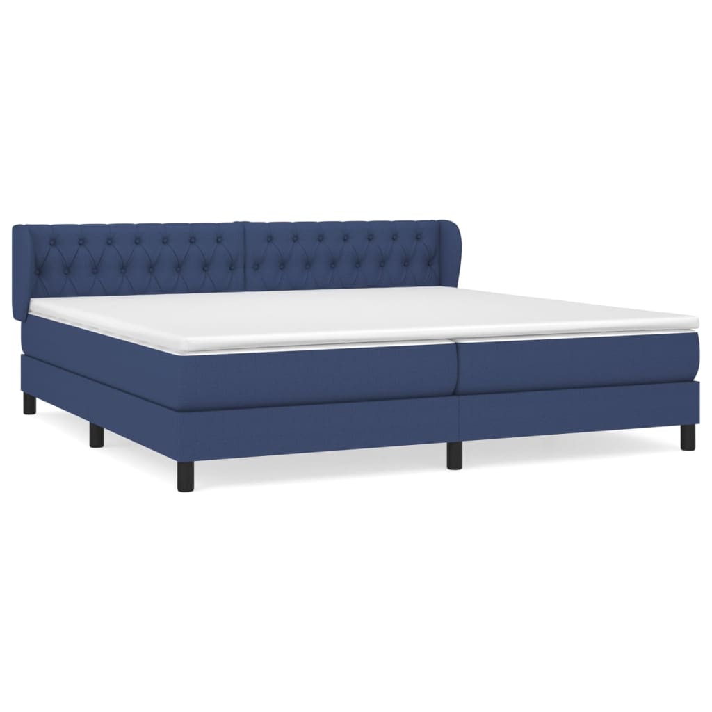 Giroletto a Molle con Materasso Blu 200x200 cm in Tessuto | homemem39