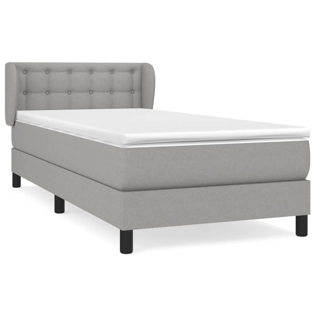 Giroletto a Molle con Materasso Grigio Chiaro 80x200 cm Tessuto | homemem39
