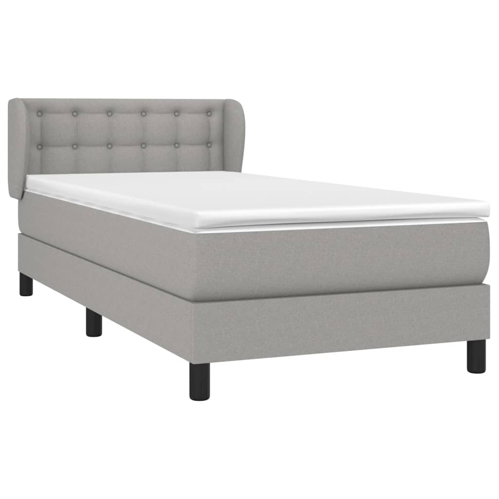 Giroletto a Molle con Materasso Grigio Chiaro 80x200 cm Tessuto | homemem39