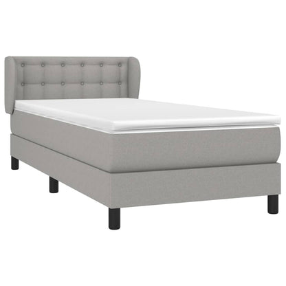 Giroletto a Molle con Materasso Grigio Chiaro 90x200 cm Tessuto | homemem39