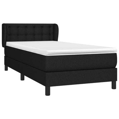 Giroletto a Molle con Materasso Nero 90x200 cm in Tessuto | homemem39