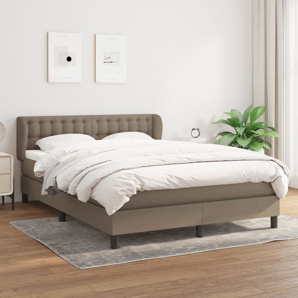 Giroletto a Molle con Materasso Tortora 140x190 cm in Tessuto | homemem39