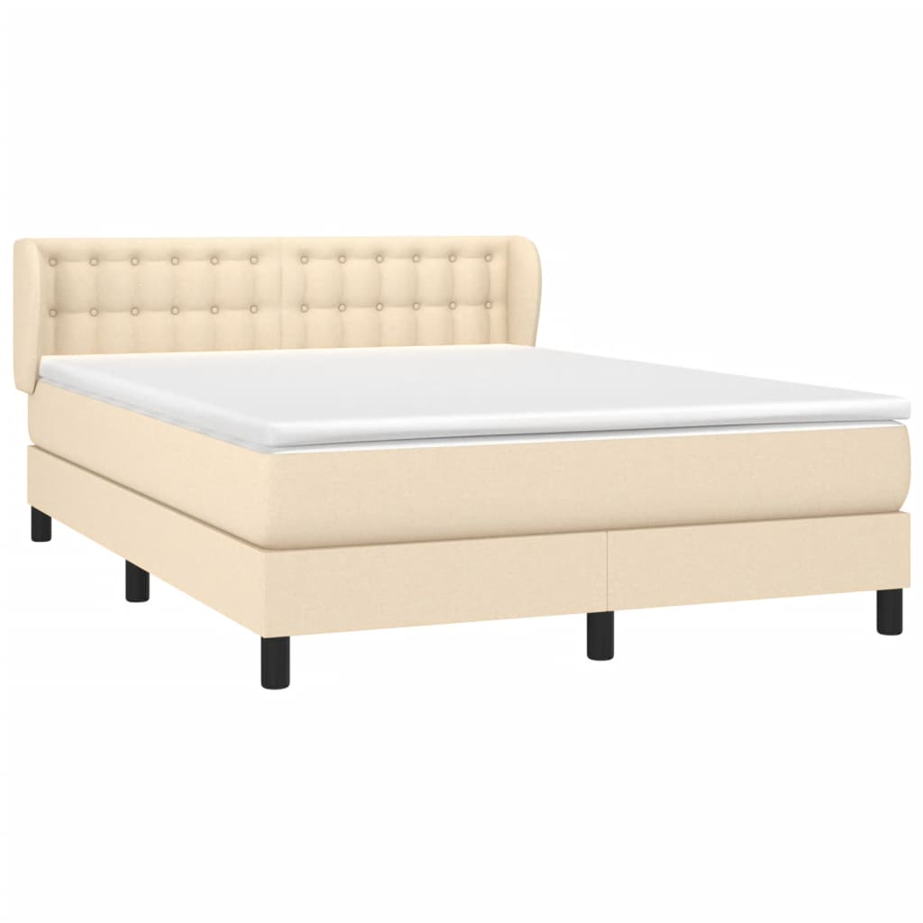 Giroletto a Molle con Materasso Crema 140x19 cm in Tessuto | homemem39