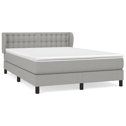 Giroletto a Molle con Materasso Grigio Chiaro 140x200cm Tessuto | homemem39
