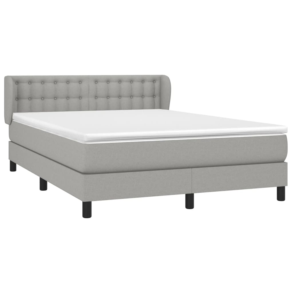 Giroletto a Molle con Materasso Grigio Chiaro 140x200cm Tessuto | homemem39