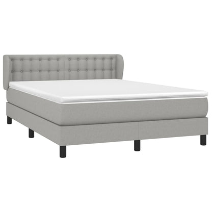 Giroletto a Molle con Materasso Grigio Chiaro 140x200cm Tessuto | homemem39