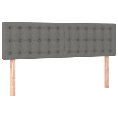 Spring Bed Frame with Dark Gray Mattress 140x200cm Fabric