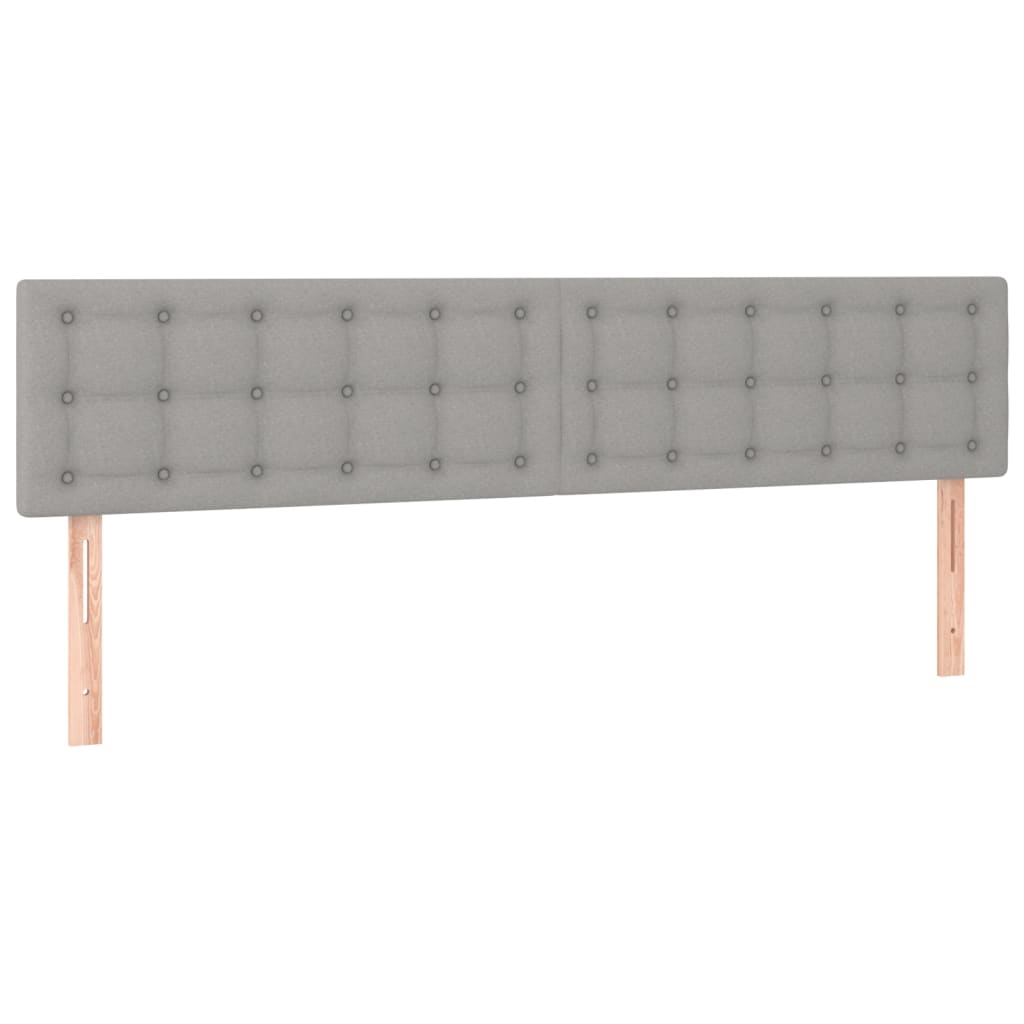 Spring bed frame with light gray mattress 180x200 cm fabric