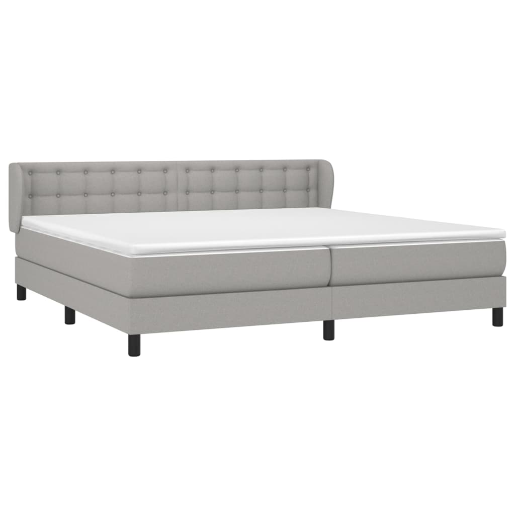 Giroletto a Molle con Materasso Grigio Chiaro 200x200cm Tessuto | homemem39